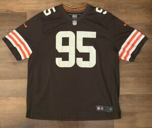 Nike Cleveland NFL Foot Myles Garrett # 95 Men’s Jersey 3XL Brown On Field!